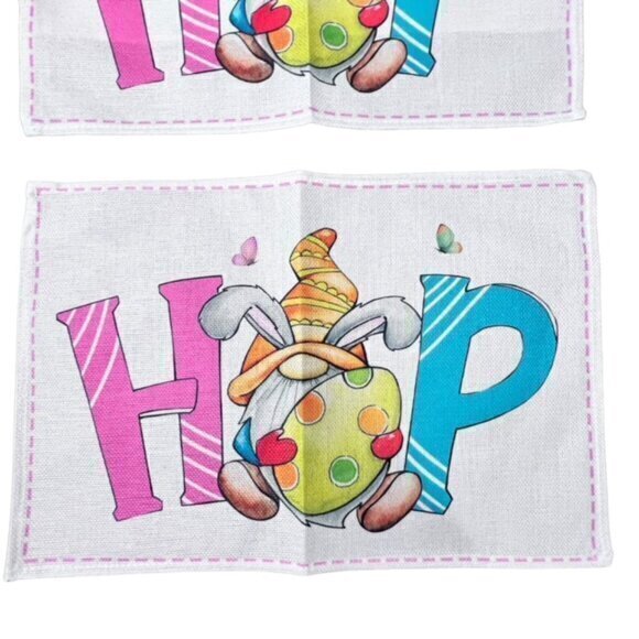 Easter Bunny Gnome HOP Table Placemats Set Of 4 NEW Easter Eggs Spring CUTE Kids - Picture 2 of 6